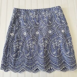 LOFT Embroidered Scalloped Shift Skirt - Size 4